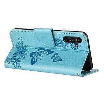 Samsung Galaxy A05s 4G Kotelo Folio PU Nahka Perhoset Kukka Puhelinkuori Style E