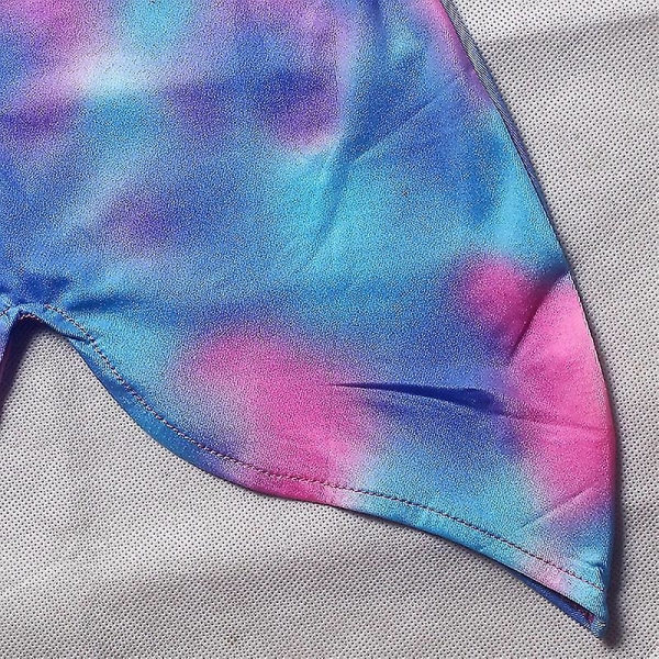 Barn Flickor Mermaid Tail Bikini Set Summer Tie Dye Beachwear Badkläder Baddräkt -allin.9-10 Years.Blue Pink