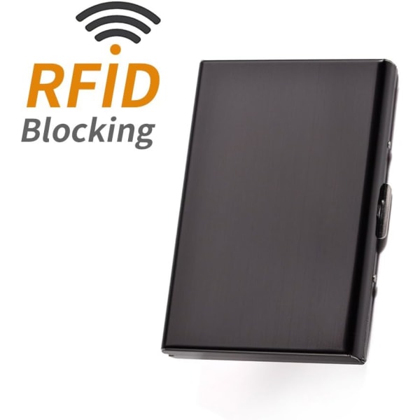 2 stk. RFID kreditkortholder i rustfrit stål