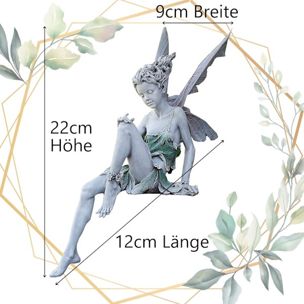 Istuva keijupatsaan puutarhakoristeet Ulkokoristeet, 22 cm Hei