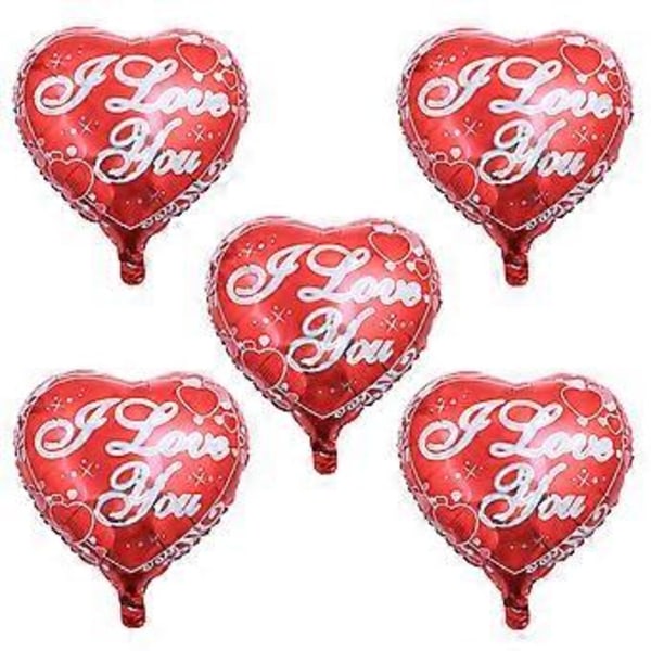 5 stk. Valentinsdag Ballon Romantisk Kærlighedshjerte Dekorationsballoner til Forlovelsesbryllupsfest
