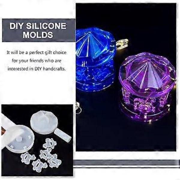 1 Sæt DIY Silikone Karrusel Form Epoxy Silikone Støbeform Sæt til Karrusel Dekoration