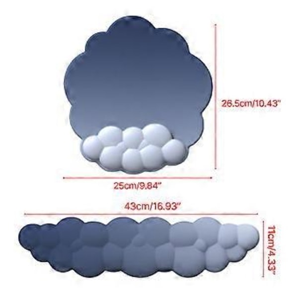 Tangentbords handledsstöd i memory foam och musmatta, lindrar handledsbelastning, PU mjukt memory foam, halkfri bas, djup tallfrostrgrön Deep pine frost gree