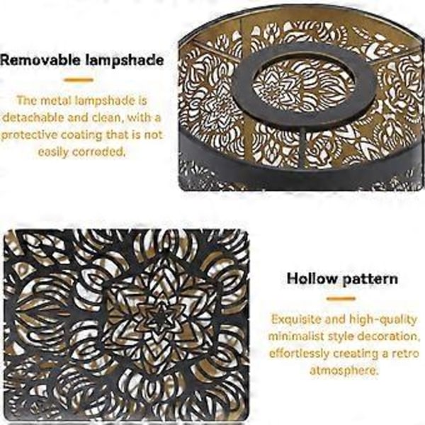 Metal lampeskærm cylindrisk rund lampeskærm blomster bordlampe gulv lampeskærm 12x12x20 cm