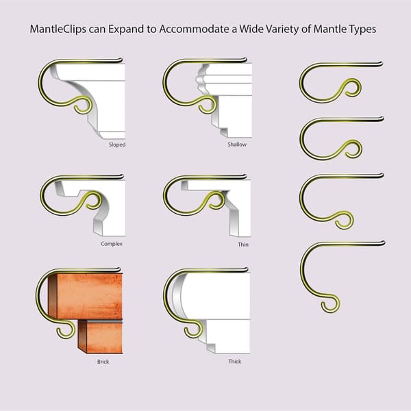 4-pack The Mentle Clip Julstrumpor Hyllkrok Eldstadens Mantel