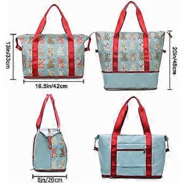 Damers Stor Kapasitet Vanntett Tote Bag Lett Utvidbar Veske (A) COLOR 1