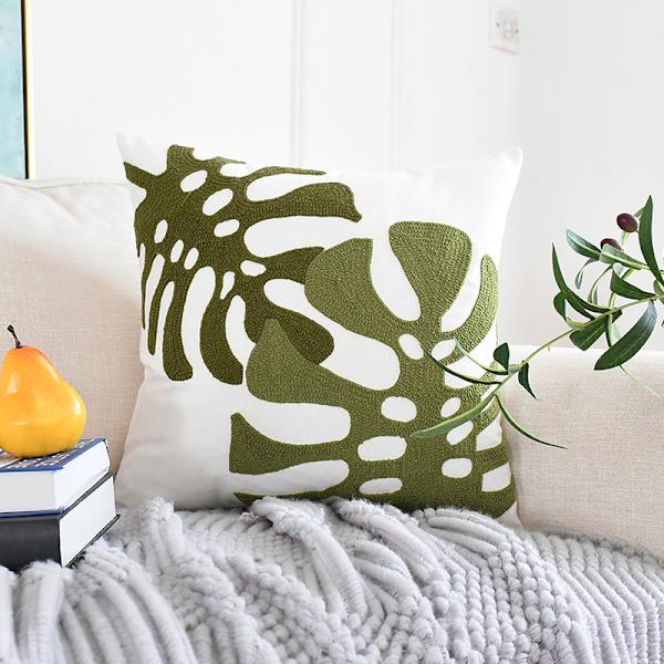 Set med 3 st gröna moderna kuddfodral 45x45cm Dekorativa soffkuddar