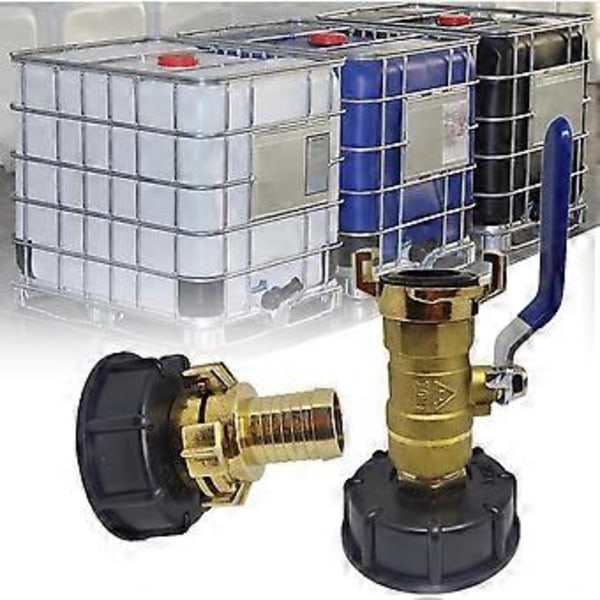 IBC Adapter S60x6 3/4 Havehane Ventil, Hurtig Tilslutningsudgang 20/25mm Regnvandsopsamlere Fitting, IBC Vandtank Adapter (3/4 Ca
