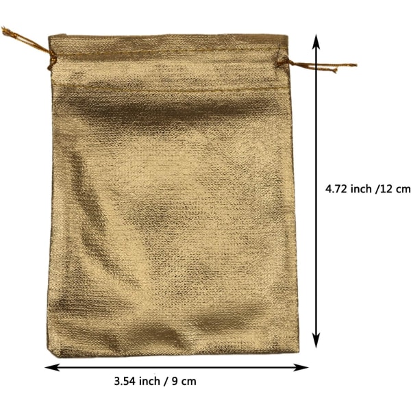 100 kpl 3,54\"x4,72\" kultaiset raskaat kultaiset organzapussit