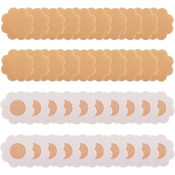 40 stk. Brystklistremerker Concealer-klistremerker, Petalformede bryst- og brystvorteklistremerker, Vanntett svømme-lim, Gjenbrukbare