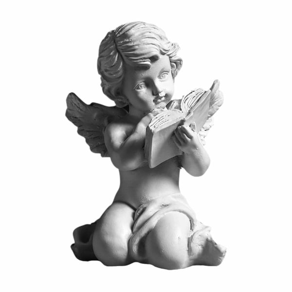 Resin Angel Figur Angel Statue Skrivebordsdekoration Ornament for Of