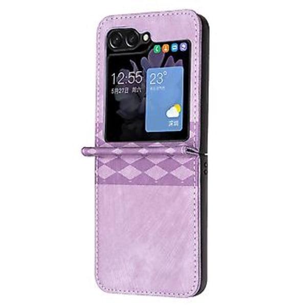 Plaid Præget Læder Etui Til Samsung Galaxy Z Flip6