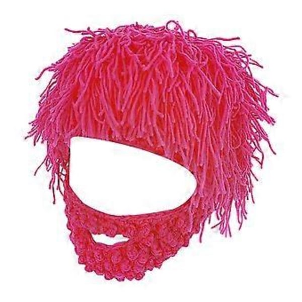 Strikket Hue Strik Beanie Hue Casual Udklædningrekvisit Mænd Kvinder Vinter Varm Hovedbeklædning Fuzzy Vinterhue til Ferie Snowboarding (Rose Rød S)