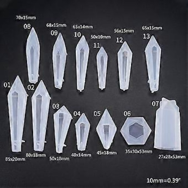 1 Sæt Krystal Epoxy Resin Form Pendul Støbning Silikoneform Håndlavede DIY Håndværk Ørering Halskæde Vedhæng Fremstillingsværktøjer Klar