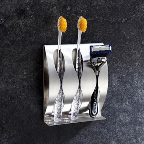 Vægmonteret Tandbørsteholder, Rustfrit Stål Razor Holder Opbevaring
