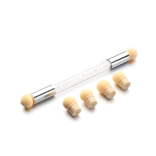 6-pack Nagelkonst Svamp Glitterpulver Plockning Punkt Gradienter Penna