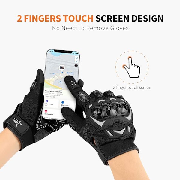 XL-Motorcykelhandskar Touch Screen Full Finger Godkända Motorcykel