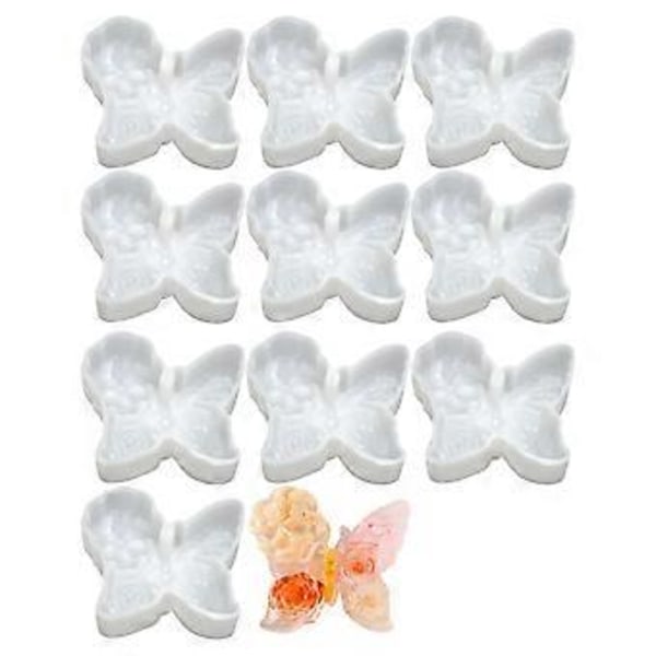 10 stk. Lysfremstillingsforme 3D Delikate Dekorationer Lys Silikone Håndværksvedhæng Delikate Lysform Støbeforme butterfly rose skull