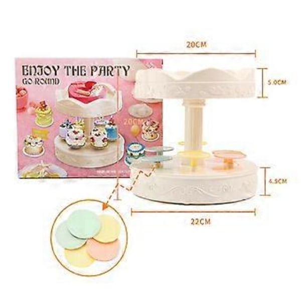 Iøjnefaldende Automatisk Roterende Dessert Vitrineskab Dobbelt Lag Swing Bakke Maskine Plastmateriale Fantastisk til Kage Dessert B