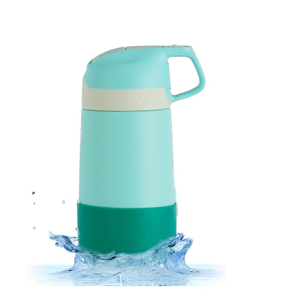 Barnisolerad vattenflaska med sugrör 400ML (grön) Barnisolering