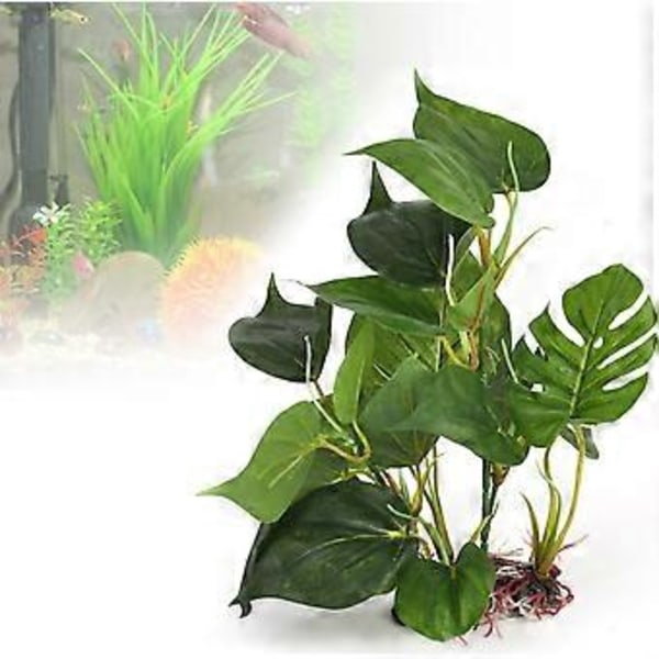 Kunstig akvarieplante med realistisk utseende, ornament for grønn akvariedekorasjon