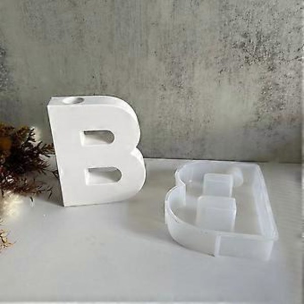 Bokstavsformad Ljushållare Form Ljusstake Hållare Formar för Att Göra Ljushållare, DIY Resin Gjutning Silikonformar A