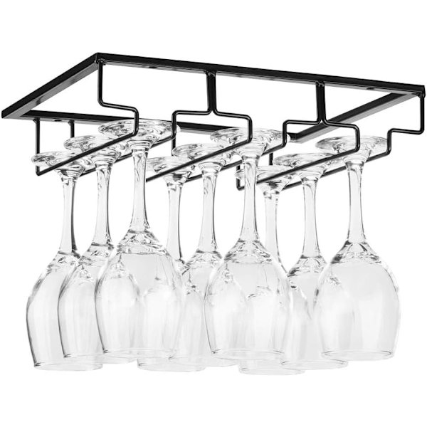 Sort Vinglasstativ - Under Cabinet Stemware Vinglasholder