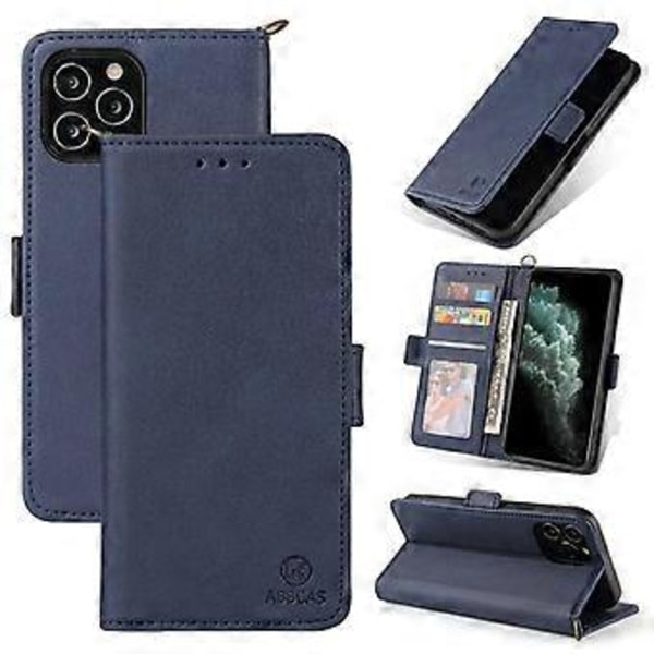 Fodral för iPhone Premium PU-läder plånboksfodral med stativ och flipskydd Brown