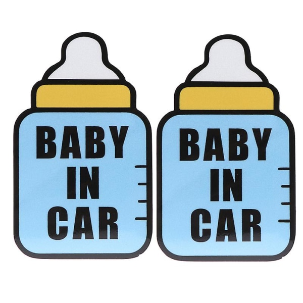 2 st Blå Bilsticker Baby i Bil Sticker Bilsticker Kom ihåg C