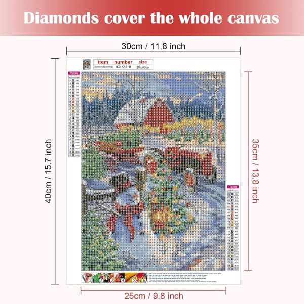 Juldiamantmålning Full Rhinestones, Diamantbroderi C