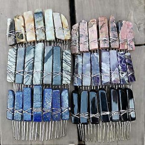 til Rå Krystal Kvarts Tiara Hårkam Multifarvet Smykker Bryllup DIY Hårnål Cl Sort Black