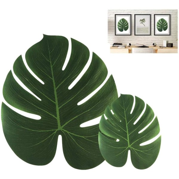 24 stk Kunstige Myke Palmeblad Blad Simulering Tropiske Planter