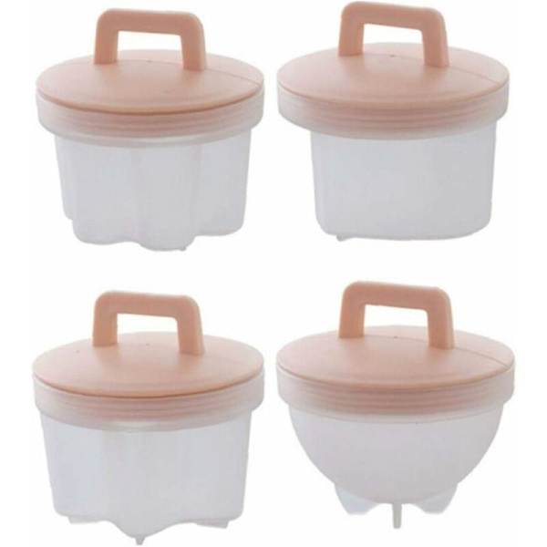 Pink Dampet Æg Form Mad Grade PP Pocheret Æg Form Dobbelt Huler Pocheret Æg
