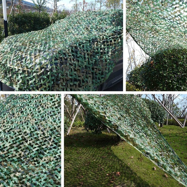 Rektangulær solsejl design, solsejl camouflage gitter grøn
