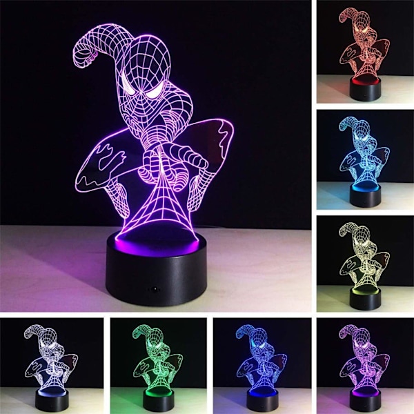 3D Natlampe Optisk Nyhed Illusion Led Lys Smart Touch Dæmpning
