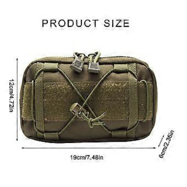 Verktygsväska Multifunktionell Bältesväska Taktisk Molle Horisontell Administratörsficka Verktygspåse Väska Plånbok Armégrön Army Green