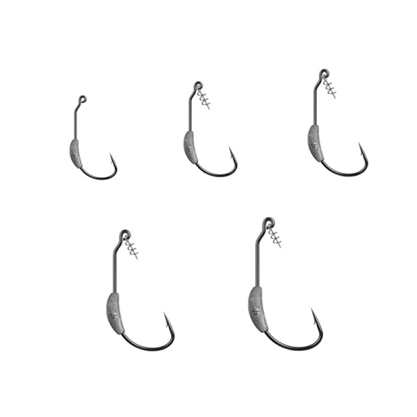 26 Pack Fishing Hooks High Carbon Steel Worm Soft Bait Jig Fish