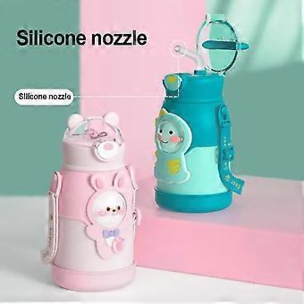 Kawaii Termosmuki Söpö Vesipullo Lapsille Kouluun Kahvimuki Pillillä