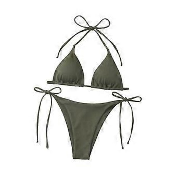 Bikiniset Dam Baddräkt för Klubbar Vattenaktiviteter Semester Spa (Grön M) Green M