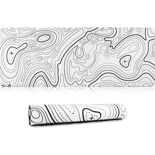 800x300x3MM spelmusmatta bordsskydd, vit