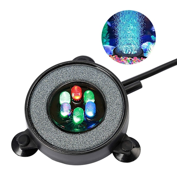 Neddykkelig akvarium boblelampe, automatisk farveskiftende luftboble