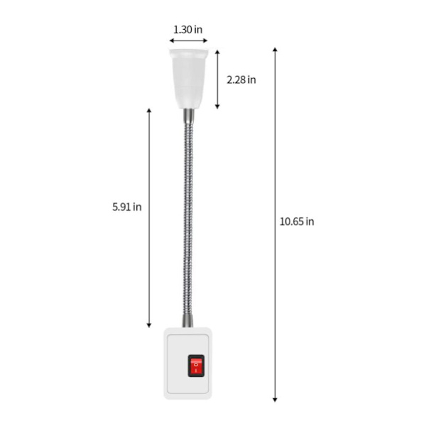 2 STÜCKE E27 LED-lamphållare med strömbrytare, lamphållare adapter
