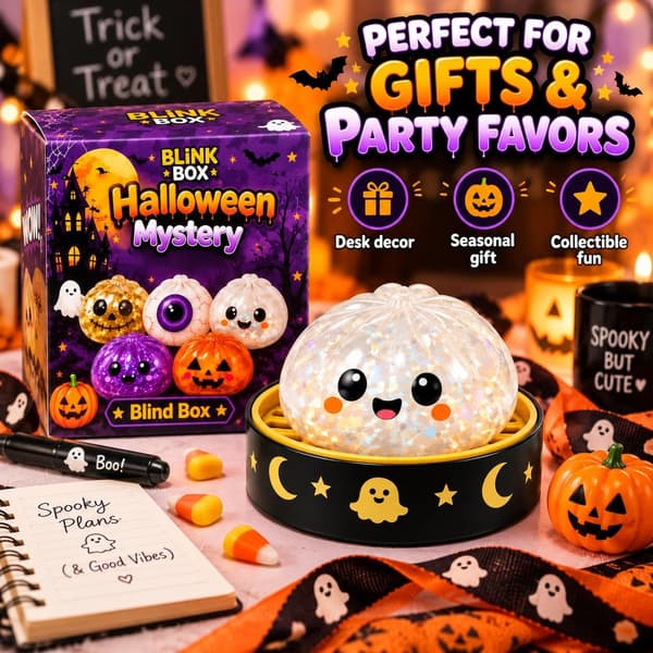 5,5 cm Halloween Stressavlastningsleke med Glitter, Festlig Dekor - E E