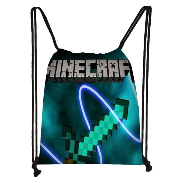 Minecraft Snørepose Barn Stor Kapasitet Organizer Bag-8