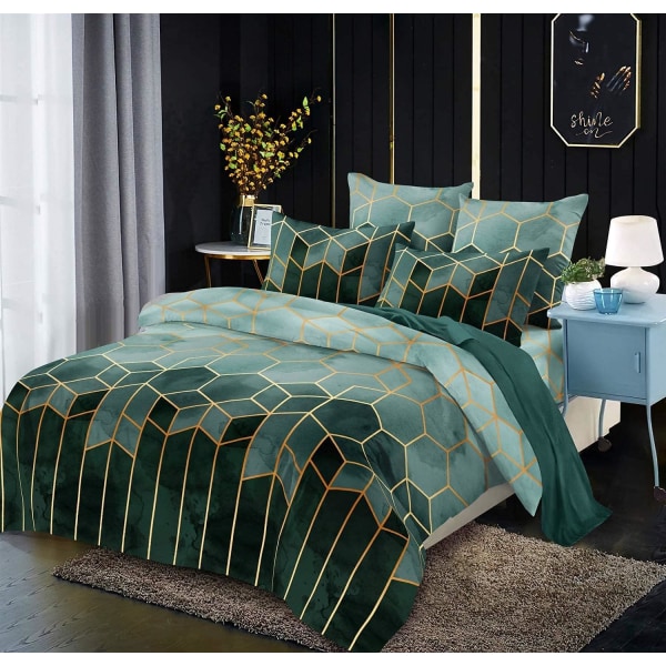 Gröna sängkläder set 240x220 Taupe Braun Vuxen 2 Personer Påslakan