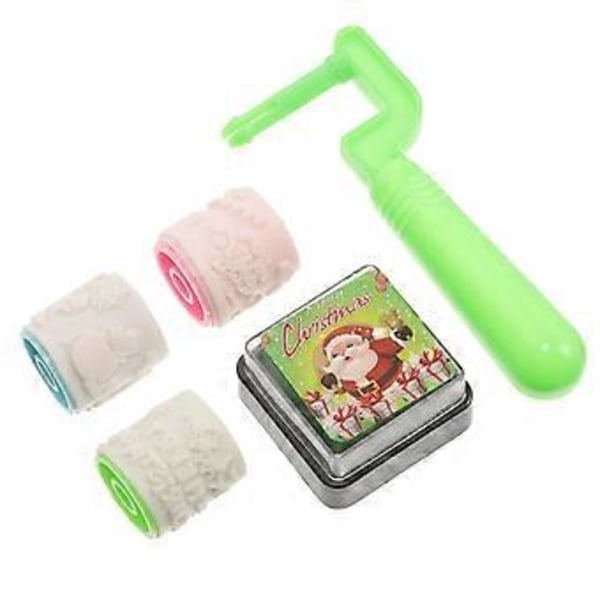 1 Sæt Jule Stempler Børn DIY Kunst Håndværk Stempler Jul Blæk Stempel Rulle