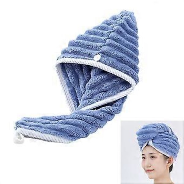 Tykkere Hurtigtørrende Mikrofiber Hårhåndklæde Hætter til Kvinder, Super Absorberende Hårhåndklæde til Brusebad med Justerbar Knap abrikos apricot