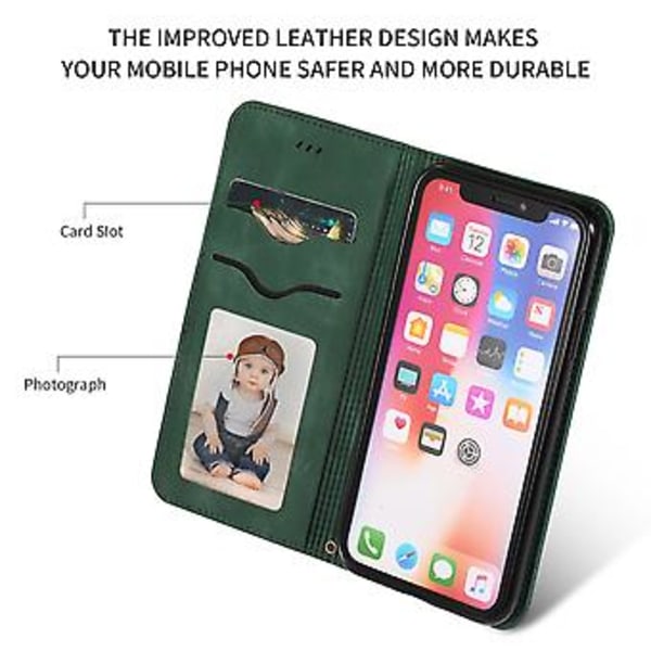 Läderfodral för iPhone X / XS Green