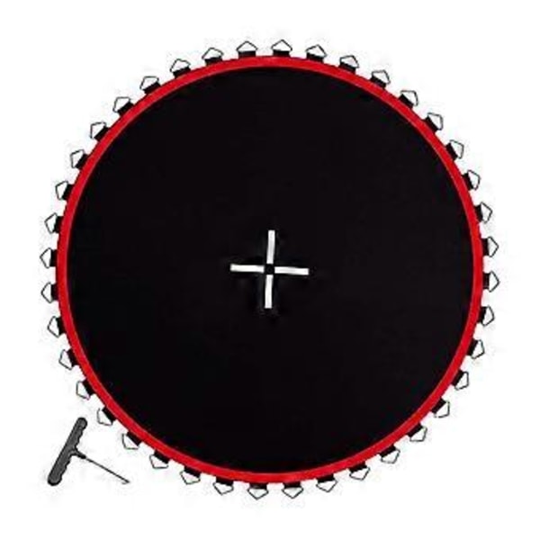 Ersättningsmatta för Trampolin, Trampolinduk, Rund Premium Utrustning för Utomhusbruk med Metallöljetter, Hoppdyna (Röd 42 Spännen) Red 42 Buckle