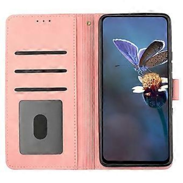 Samsung Galaxy S23 FE PU-nahkakotelo kukkakuviolla, iskunkestävä jalustallinen lompakkokotelo Style C